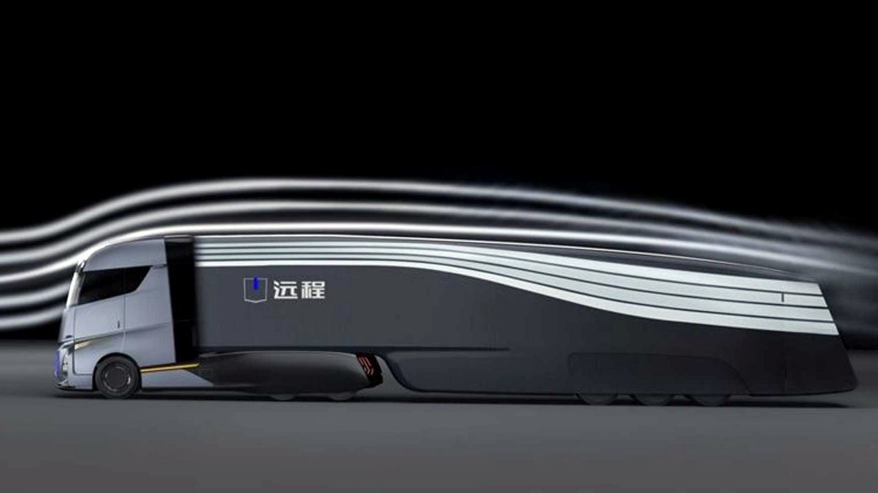 Пральна машина і величезний дисплей у кабіні: Geely готує електровантажівку в конкуренти Tesla Semi